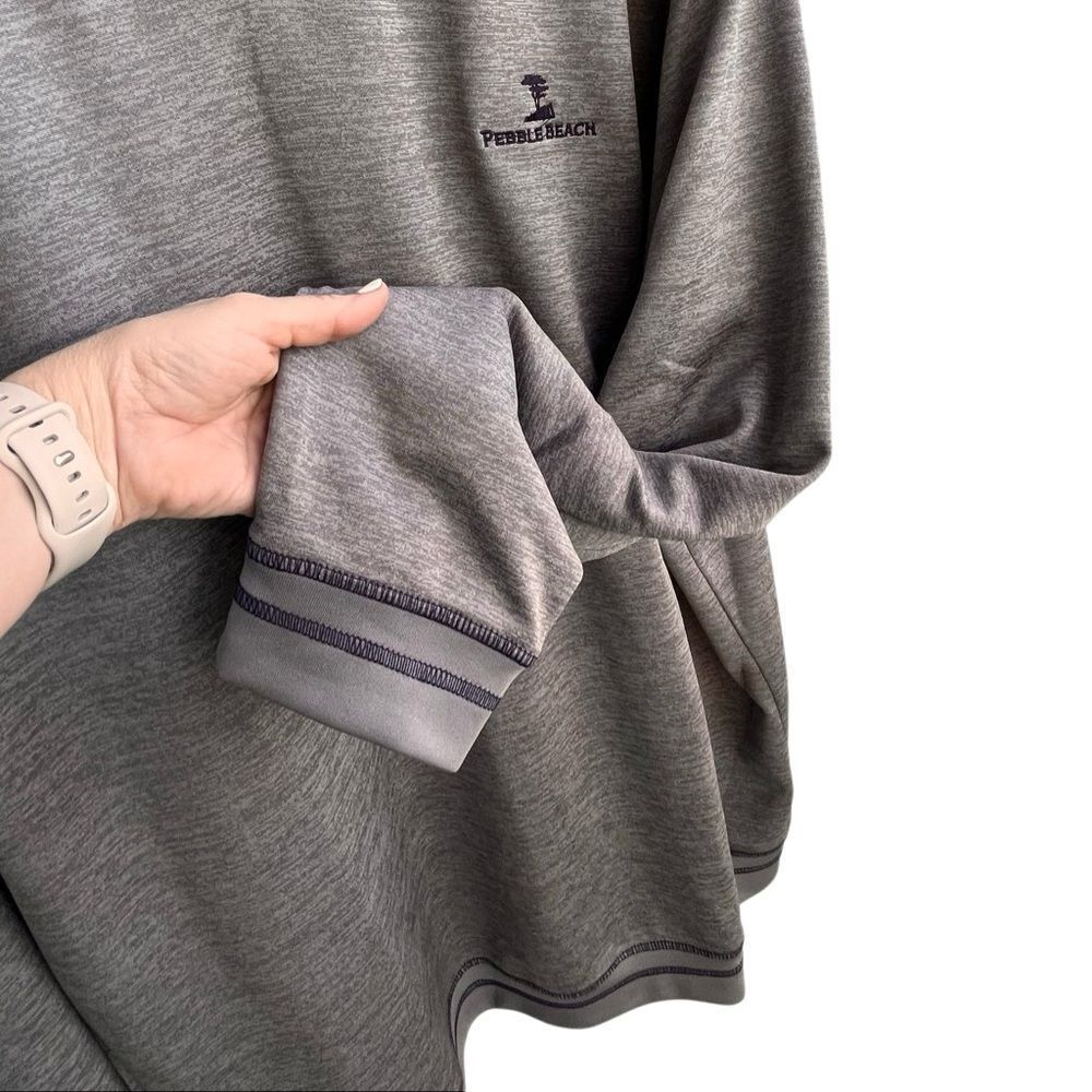 Pebble Beach Performance Men’s XXL Gray V-Neck Pullover Long Sleeve Golf - Picture 5 of 11